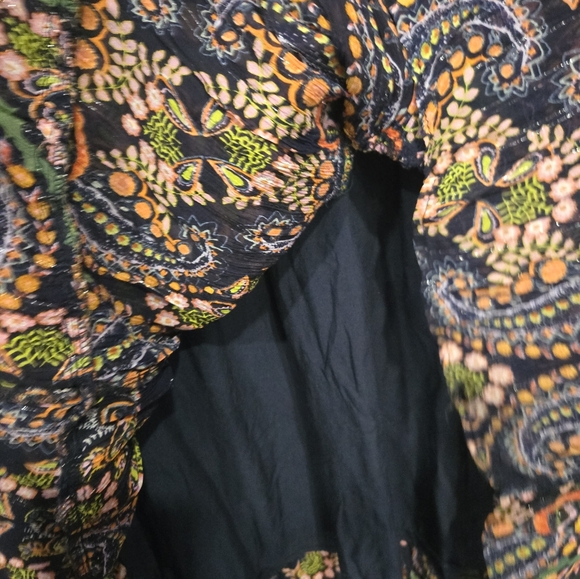 Anthropologie Colorful Paisley Sleeveless Dress Slip Attached Tie Belt Attached - Picture 2 of 5
